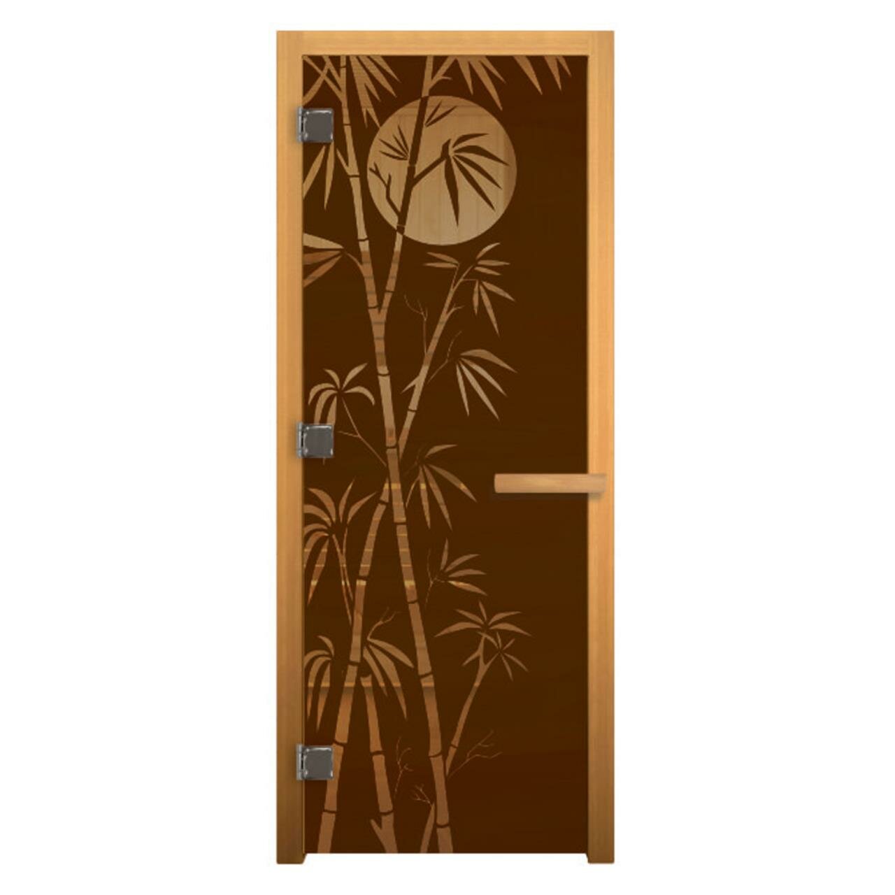 Дверь стекло Бронза Матовая "бамбук" 190х70 (8мм, 3 петли 710 CR) (осина) Пр