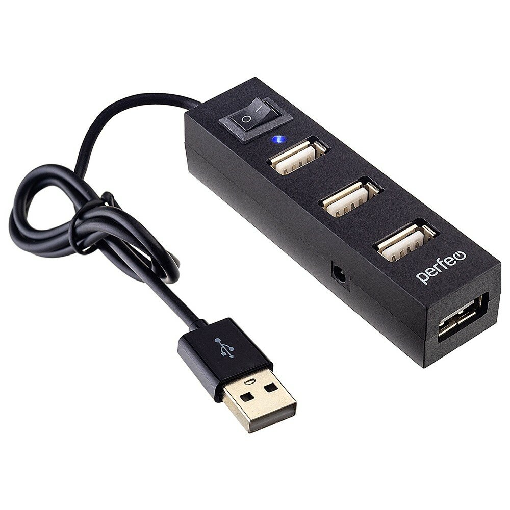 PF-H045 USB-HUB 4 Port чёрный