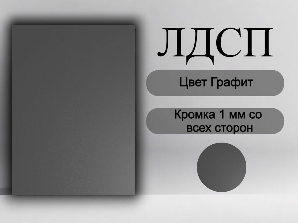 Мебельная деталь покла ЛДСП щит 16 мм Темно Серый 900/210 с кромкой