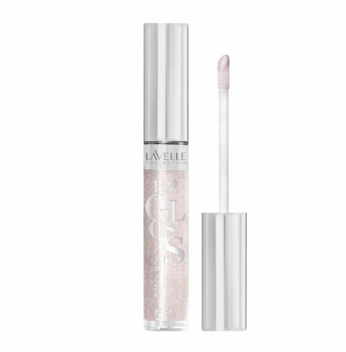 LavelleCollection Блеск для губ Lip Gloss Silver, тон 55 Нежно-сиреневый искрящийся, 10 мл