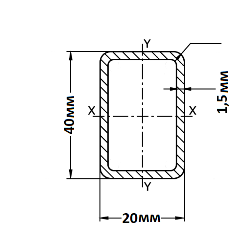 Труба профильная 40х20х1,5 мм