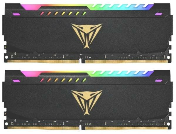 Оперативная память для компьютера 64Gb (2x32Gb) PC4-25600 3200MHz DDR4 DIMM CL18 Patriot Viper Steel RGB (PVSR464G320C8K)