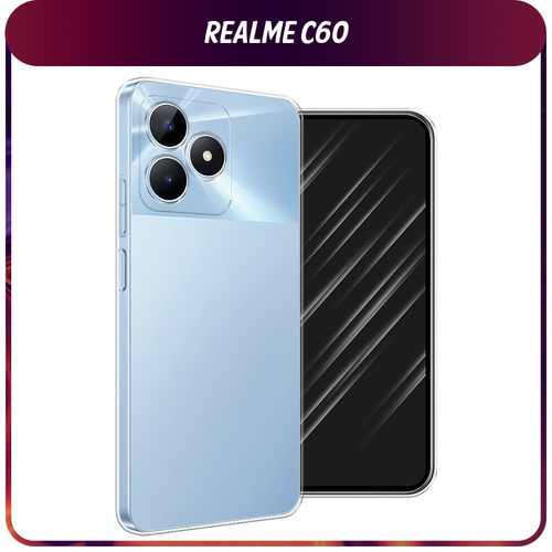 Силиконовый чехол на Realme C60 / Реалми C60, прозрачный силиконовый чехол на realme c60 реалми c60 фон соты синие