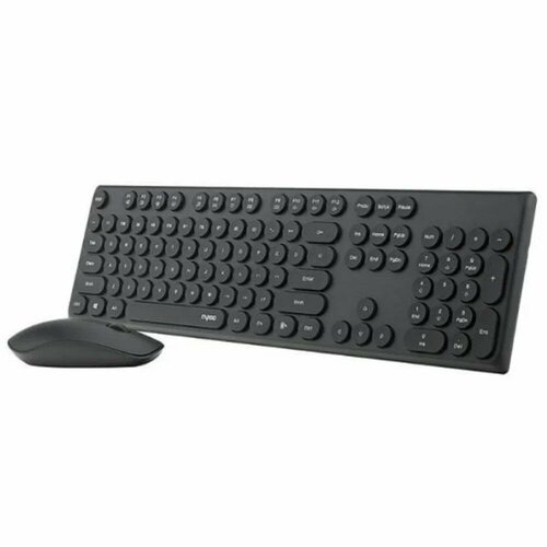 комплект клавиатура мышь rapoo 9700м dark grey серый серый 14521 Rapoo Клавиатура + мышь X260S клав: черный мышь: черный USB беспроводная
