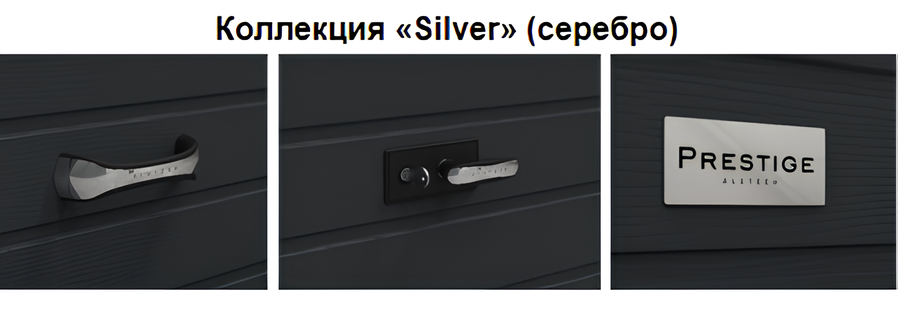 Логотип/наклейка на секционные/подъёмные ворота серии Prestige Alutech (цв. Silver - Серебро)