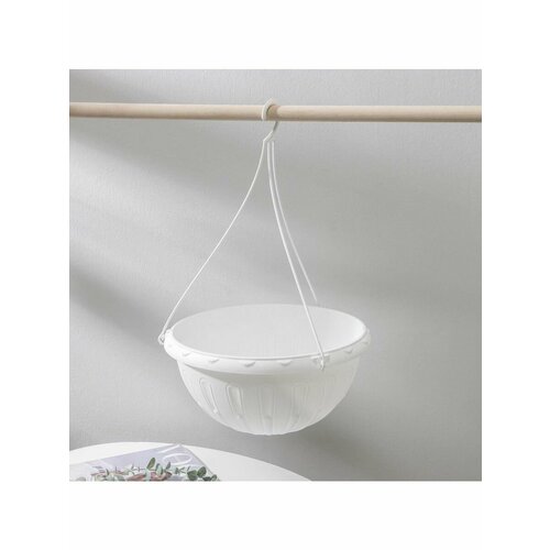 Кашпо подвесное для цветов Джулия 8 л цвет белый 867₽