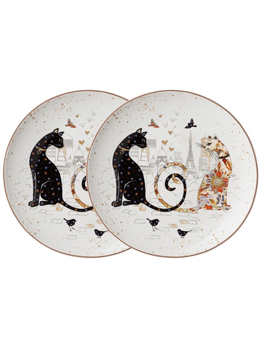 Набор тарелок закусочных парижские коты 2 шт Lefard (104-833)
