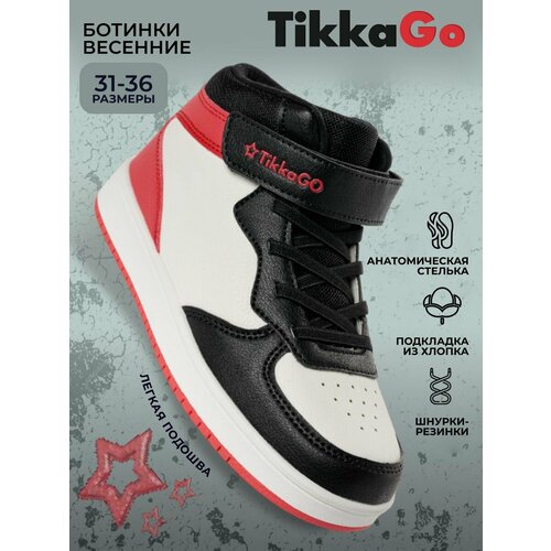 Кроссовки TikkaGo, размер 34, красный, белый