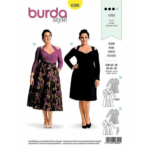 Выкройка Burda 6390 Платье