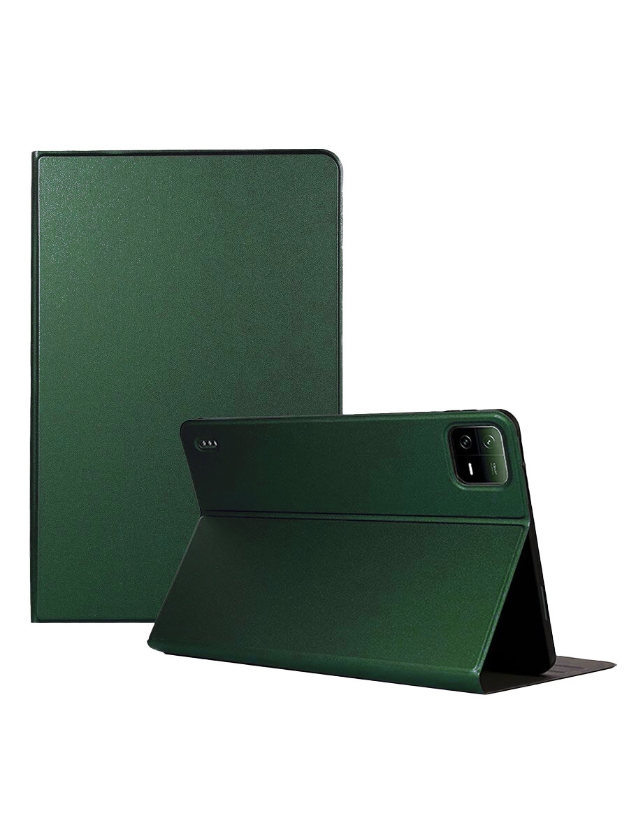 Чехол для планшета Xiaomi Mi Pad 6 / Mi Pad 6 Pro (11 дюймов), кожаный, трансформируется в подставку (темно-зеленый)