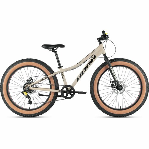 Велосипед подростковый фэтбайк HORH BUBBLE 24 2024 ригид fat-bike для мальчиков алюминиевая рама 7 скоростей дисковые механические тормоза цвет Grey-Black серыйчёрный цвет размер рамы 12 для роста 130-145 см 43322₽