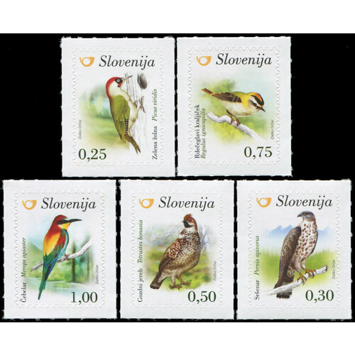 Словения 2016. Птицы Словении (MNH OG) Серия из 5 марок