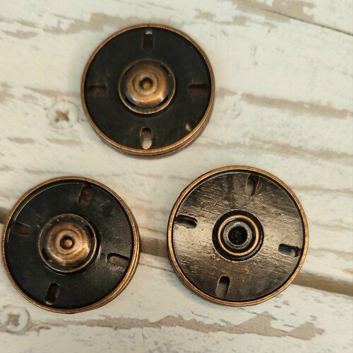 Кнопка пришивная металл 25мм, медь