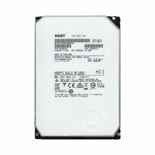 Жесткий диск HGST 0F20578 6Tb 7200 SAS 35 HDD 25280₽