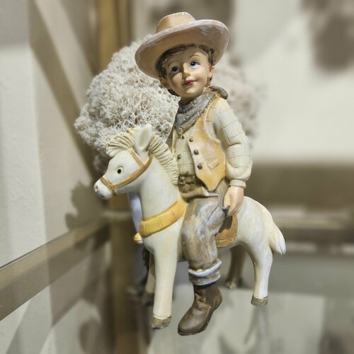 Красивая статуэтка Мальчик на лошадке декор и интерьер в дом 1590₽