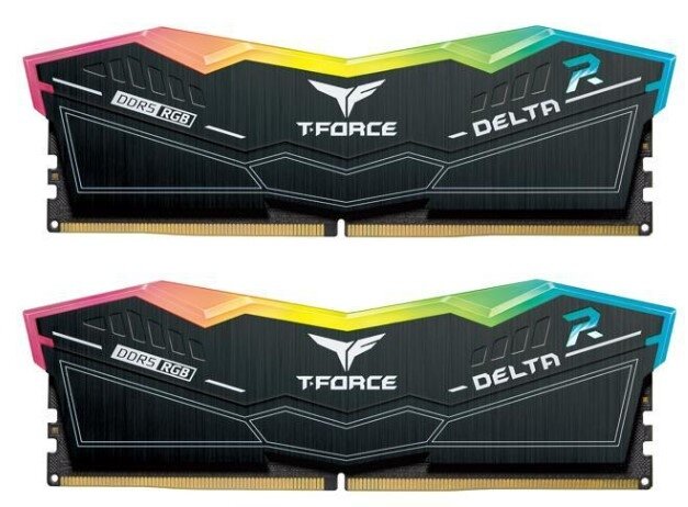 Модуль памяти Team Group 32GB DDR5 7200 DIMM T-FORCE DELTA RGB Black Gaming Memory ( FF3D532G7200HC34ADC01)