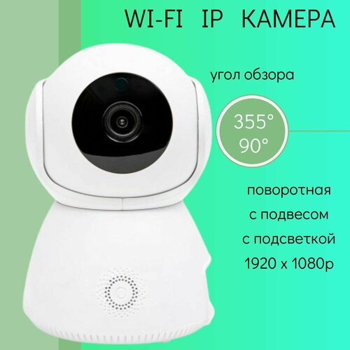 WI-Fi IP камера наблюдения 1920х1080p Поворотная видеоняня с углом обзора 35590 градусов 259900₽