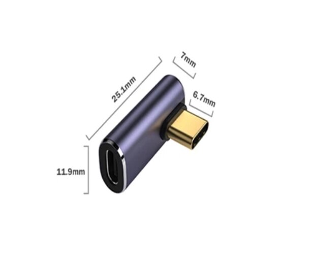 Переходник USB 4 Type C мама-папа угловой тип 1