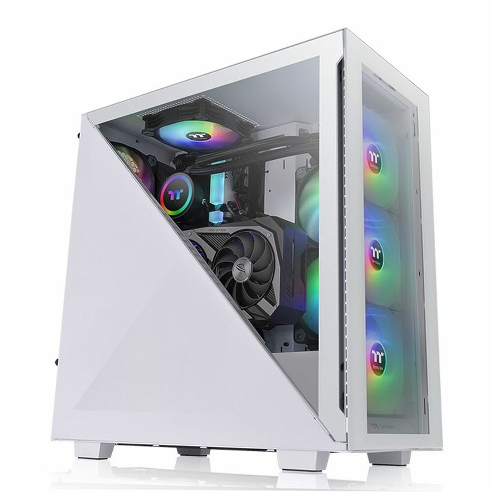 Корпус ATX Thermaltake CA-1S2-00M6WN-02 белый, без БП, боковая панель из закаленного стекла, USB Type-C, 2*USB 3.0, audio - фото №5