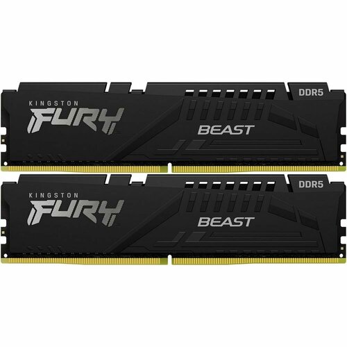 Память DDR5 2x32Gb 5600MHz Kingston KF556C40BBK2-64 Fury Beast RTL PC5-44800 CL40 DIMM 288-pin 1.25В dual rank оперативная память kingston fury beast black dimm ddr4 64gb 2x32gb 2666 mhz kf426c16bbk2 64