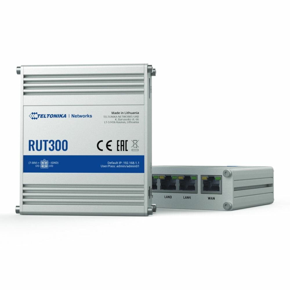 RUT300 (RUT300000000) промышленный ETHERNET маршрутизатор (RUT300) (312903)