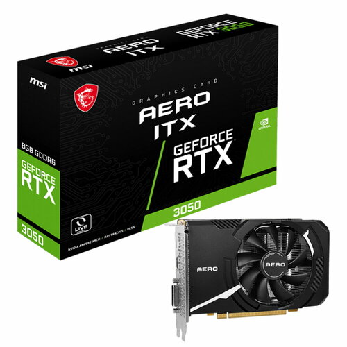 Видеокарта MSI Aero nVidia RTX 3050 1552 8192 14000 128 RTL [RTX 3050 AERO ITX 8G V1] видеокарта nvidia t1000 8g rtl 025049