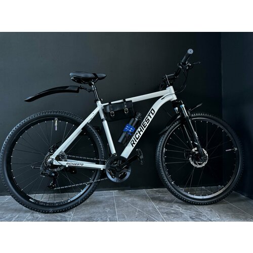 Велосипед горный Richiesto 26 Алюминиевая рама Спортивный Для активного отдыха модель 2024 года белый с черный 25900₽