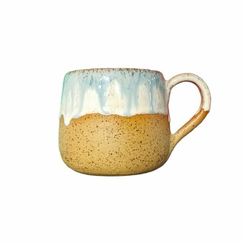 Кружка ручной работы Изморось светло-голубая керамика 300 мл 3901₽