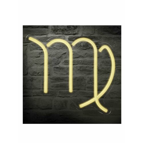 Неоновая вывеска светильник Дева желтый