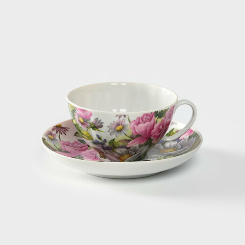 Дулевский фарфор Чайная пара фарфоровая «Драгоценный момент», 275 мл