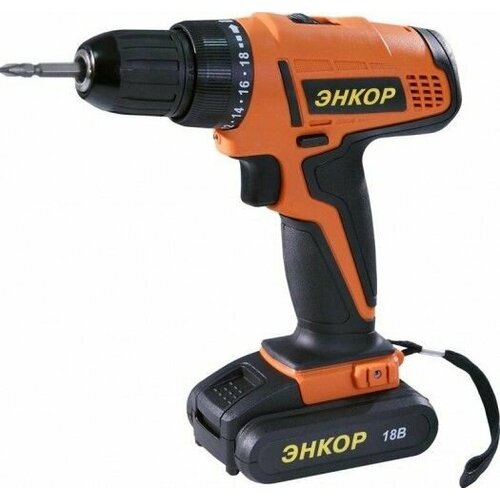 Дрель-шуруповерт аккумуляторная энкор ДША-2 18ЭР10ЛМ 2 акк 20 ач 50027 29790₽