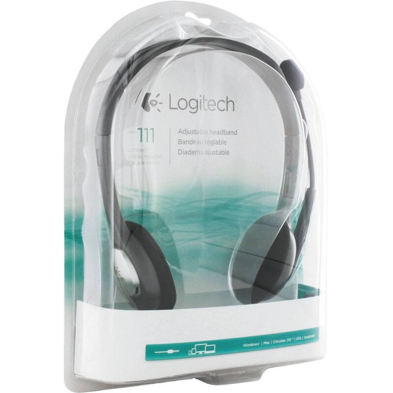 Гарнитура Logitech Проводная, микрофон, H111 (981-000594) — фото 1