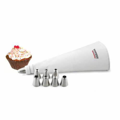 Набор для декорирования выпечки Weis мешок 43 см хлопок 7 насадок сталь нержавеющая 6630₽