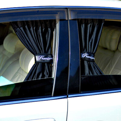 фото Шторы на боковые окна автомобиля (высота- L (42-47см) длина-60см), Серый PREMIUM