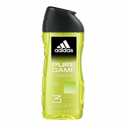 фото Adidas гель для душа 3 в 1 для мужчин pure game 250 мл (из финляндии)