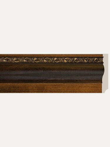 Изображение товара Плинтус потолочный Молдинг на стену декор, 1100х95х14мм Красное дерево с золотом - 2 шт.