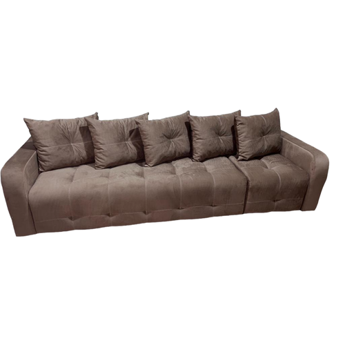 Диван Трансформер с правым углом (ппу, велюр cabrio, светло-коричневый)