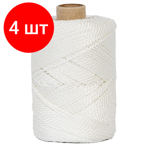 Комплект 4 шт Нить для прошивки документов OfficeSpace полиамидная 187текс х 6 нитей 90м бобина сменный блок 1370₽