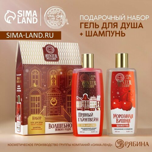 Подарочный набор косметики, гель для душа 250 мл и шампунь для волос 250 мл, WINTER MELODY by URAL LAB