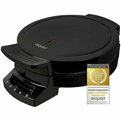 Изысканная вафельница WE 3101 sw 1200 Ватт Антипригарное покрытие Вафельная форма с 5 сердечками Контроль температуры Черный Устройство для намотки кабеля Вафельница 1035800₽