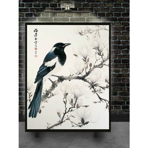 Картина на холсте на подрамнике сорока