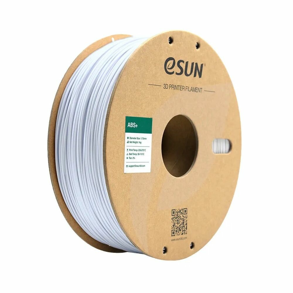 Катушка ABS+ пластика ESUN 1.75 мм 1 кг, белая ABS+175C-W1P1