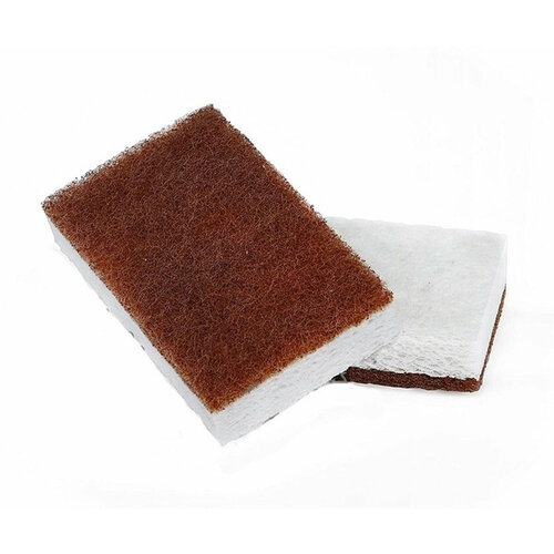 Кокосовые губки для посуды биоразлагаемые, набор 6 штук, размеры 11,5x6,8x1,9 см.