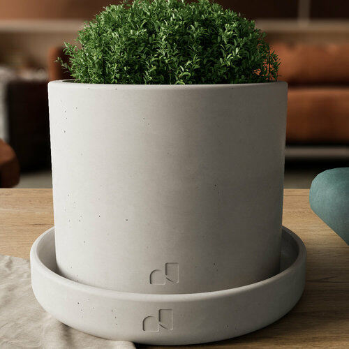 Горшок для цветов и растений с поддоном серый матовый Bordeaux S 065 л 2413₽