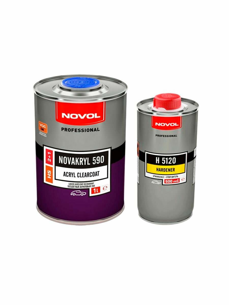 Лак NOVAKRYL 590 HS 2+1 Новол, уп. 1+0,5 л (комплект), 38091