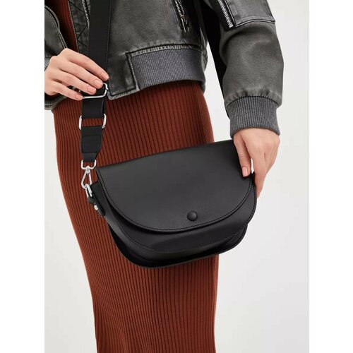 Сумка кросс-боди Francesco Dante, фактура гладкая, черный