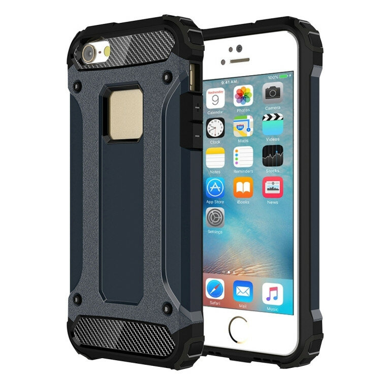 Противоударный чехол Tough Armor Ver.2 для iPhone SE/5S/5 с усиленной защитой (Navy blue)