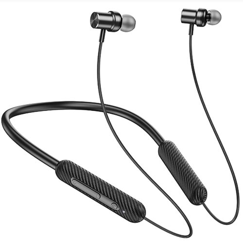 Bluetooth наушники вкладыши с микрофоном Hoco ES70 Armour Black с микрофоном, мобильная гарнитура, с дугой, черные