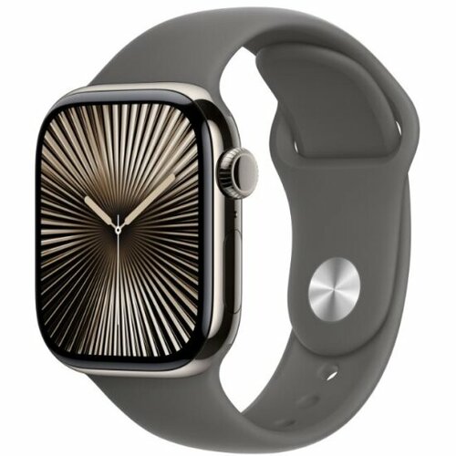 Смарт-часы Apple Watch Series 10 GPS 42мм Natural Titan Stone Grey Sport Band - SM титановый 103585₽