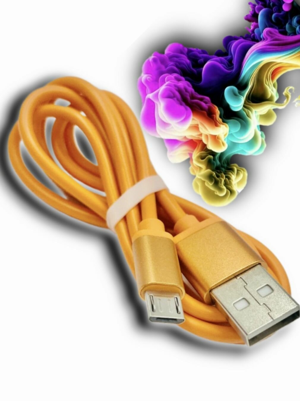 Кабель для зарядки Micro USB 2 А 1 м Nobby Practic оранжевый, зарядное устройство для андроид, микро юсб — фото 1